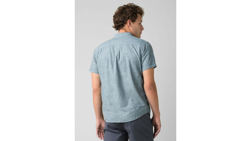 prAna San Martino Standard Fit - Mens, Nickel Bermuda Chambray, Large, M11202531-NBCH-L