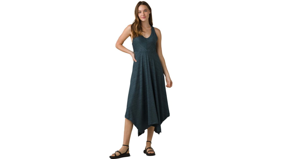 prAna Saxon Dress - Womens, Grey Blue Pebbles, M, 1970651-020-M