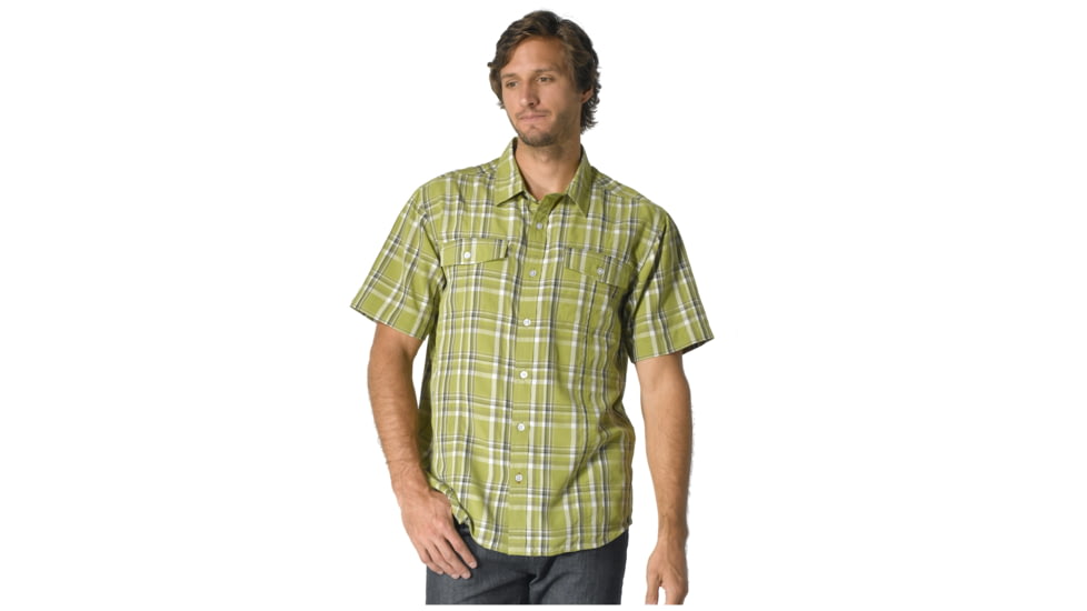 prAna Shamus SS Shirt Mens --Green-Medium