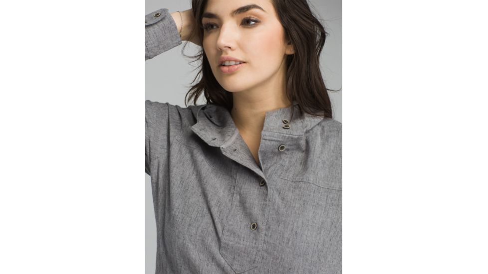 prAna Shelton Top - Womens, Gravel, Small, W23180503-GRA-S