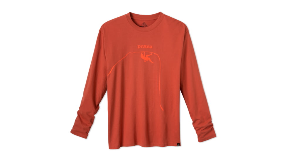 prAna Solo Long Sleeve T - Men's-Indian Red-Small