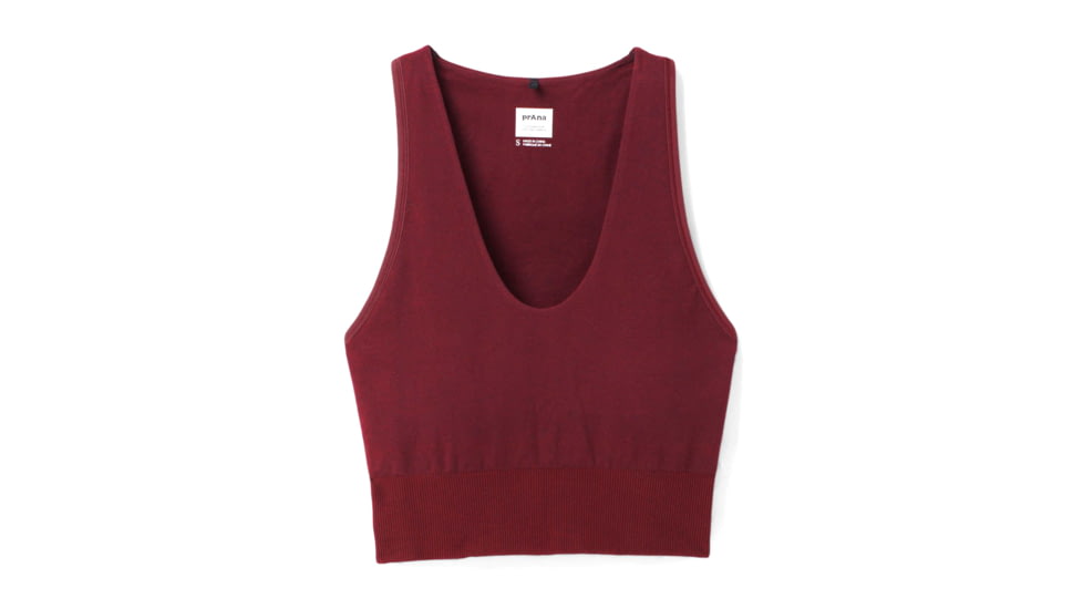 prAna Sopra Seamless Crop Top - Womens, Maroon, Small, 1970341-600-S