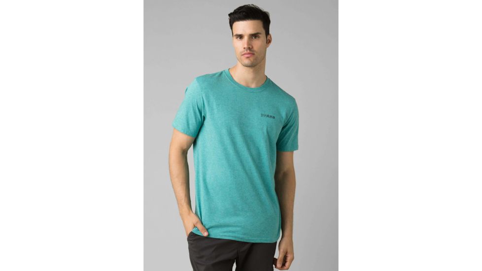 prAna Trail Elements T-Shirt - Mens, Azurite Heather, Large, M11202521-AZHT-L