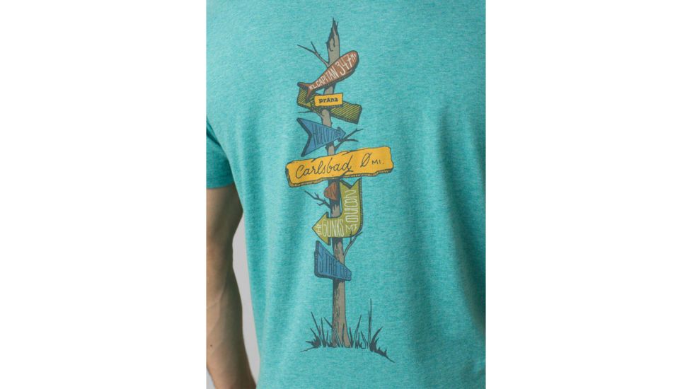 prAna Trail Elements T-Shirt - Mens, Azurite Heather, Large, M11202521-AZHT-L