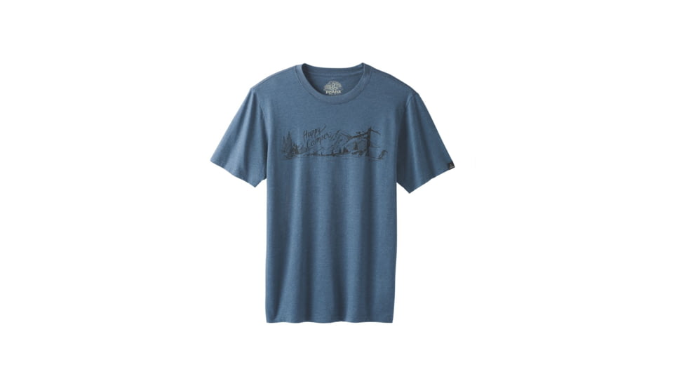 prAna Trail Short Sleeve T-Shirt, Denim Heather, XLarge, M11191514 -479-XL