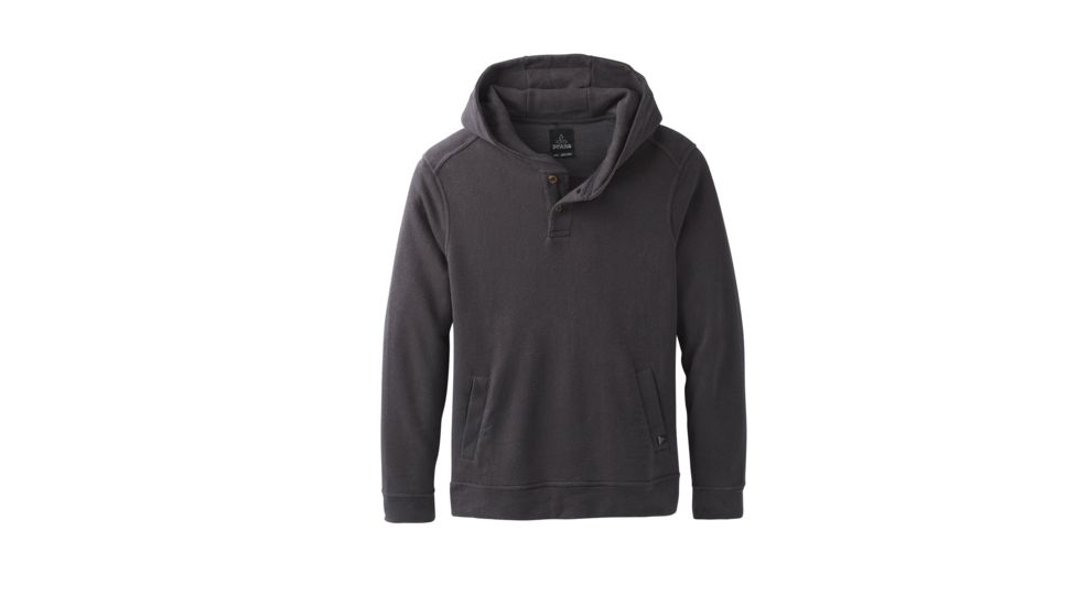 prAna Trawler Henley Hoodie - Mens, Charcoal Heather, XXXLarge, M23181379-CCHT-XXXL