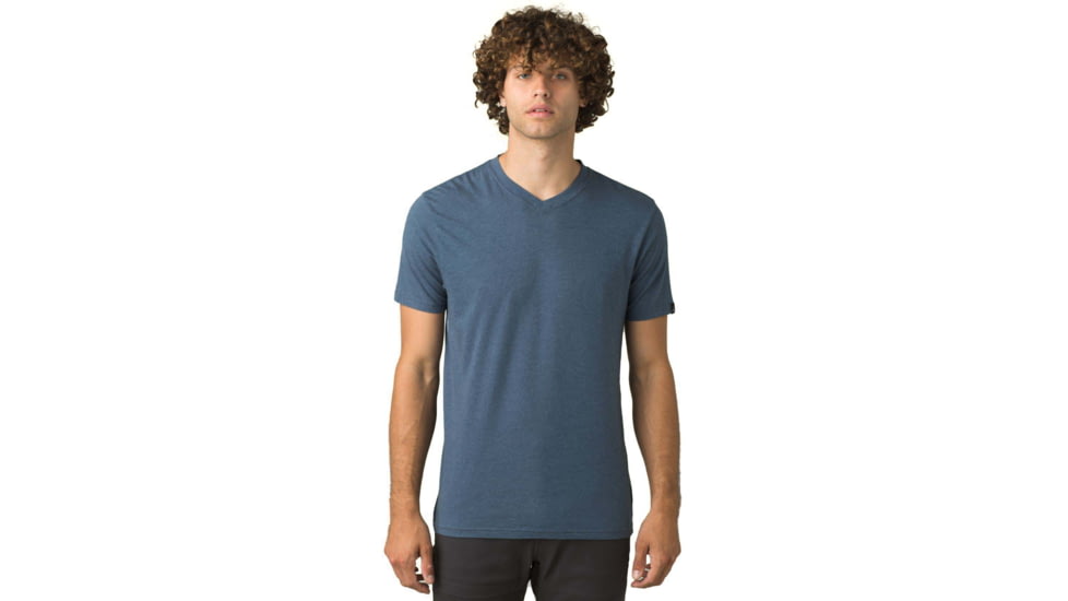 prAna V-Neck T-Shirt - Mens, Denim Heather, XL, 1965421-400-ST-XL