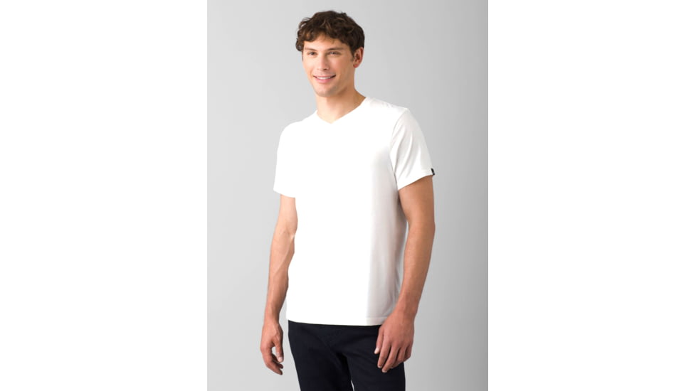 prAna V-Neck T-Shirt - Mens, White, Medium, 1965421-100-ST-M