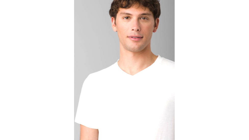 prAna V-Neck T-Shirt - Mens, White, Medium, 1965421-100-ST-M