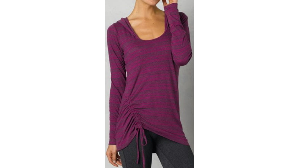 prAna Vinyasa Hoodie - Women's-Vivid Viola Stripe-X-Small