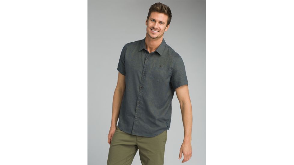 prAna Virtuoso Short Sleeve Shirt - Mens, Equinox Blue, Small, M13180487-EQBL-S
