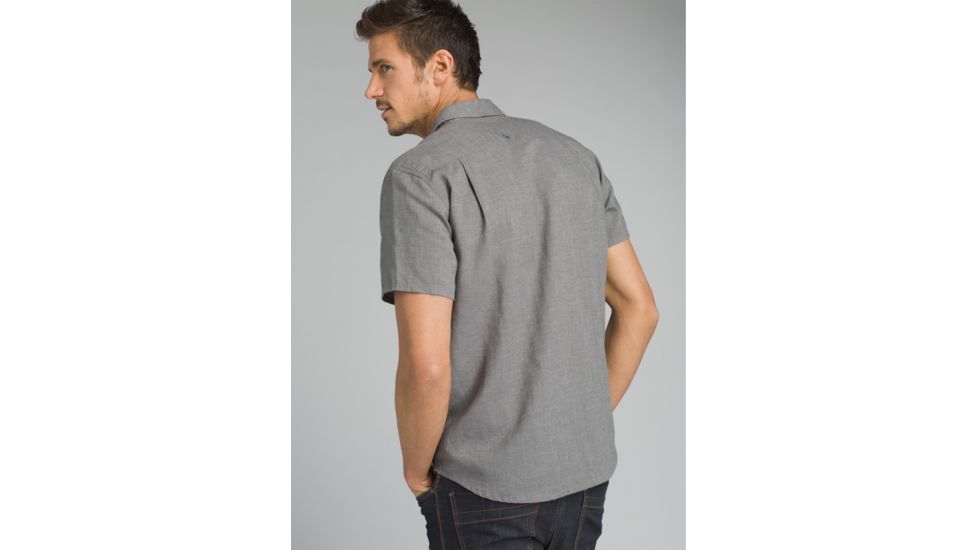 prAna Virtuoso Short Sleeve Shirt - Mens, Gravel, Small, M13180487-GRA-S