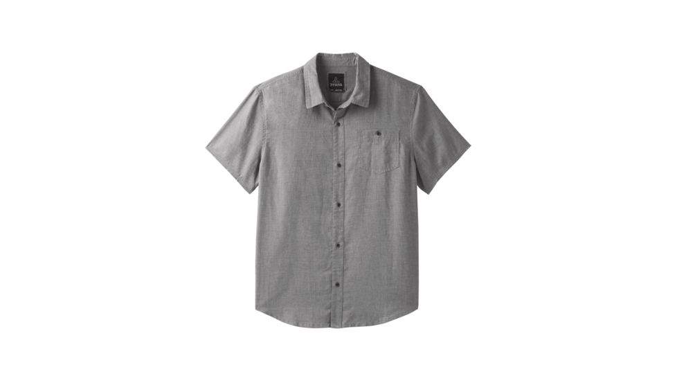 prAna Virtuoso Short Sleeve Shirt - Mens, Gravel, Small, M13180487-GRA-S