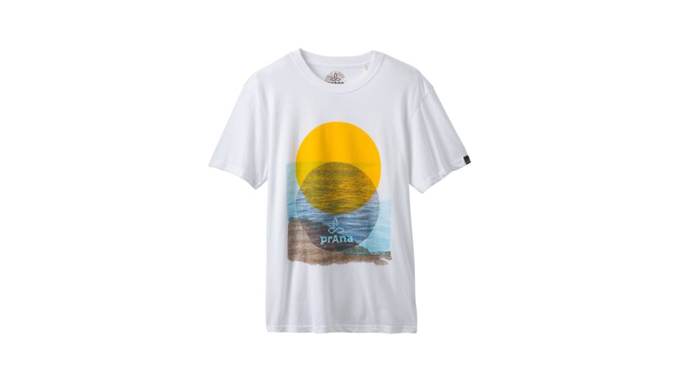 prAna Wasser Tee Mens, White, Medium, M11180466-WHT-M
