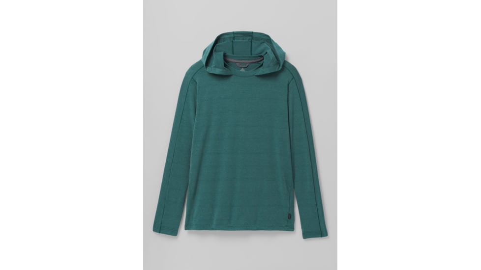 prAna Watchtower Long Sleeve Hoodie - Mens, Deep Pine, L, 1963831-300-ST-L