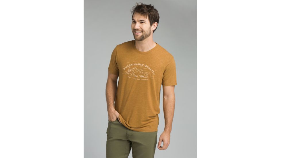 prAna Wayfree T-Shirt - Mens, Bronzed Heather, Medium, M13180491-BZHT-M