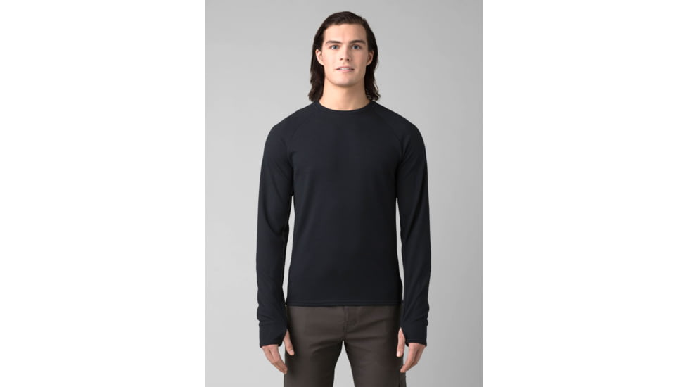 prAna Wensley Crew Top - Men's, Medium, Black, 1968121-001-SL-M