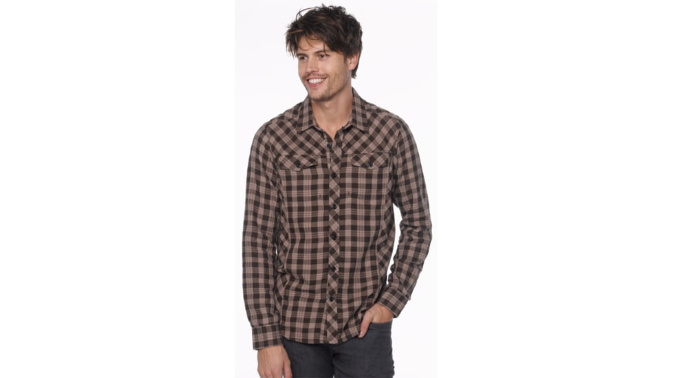 prAna Wesson Long Sleeve Shirt - Men's-Brown-Large
