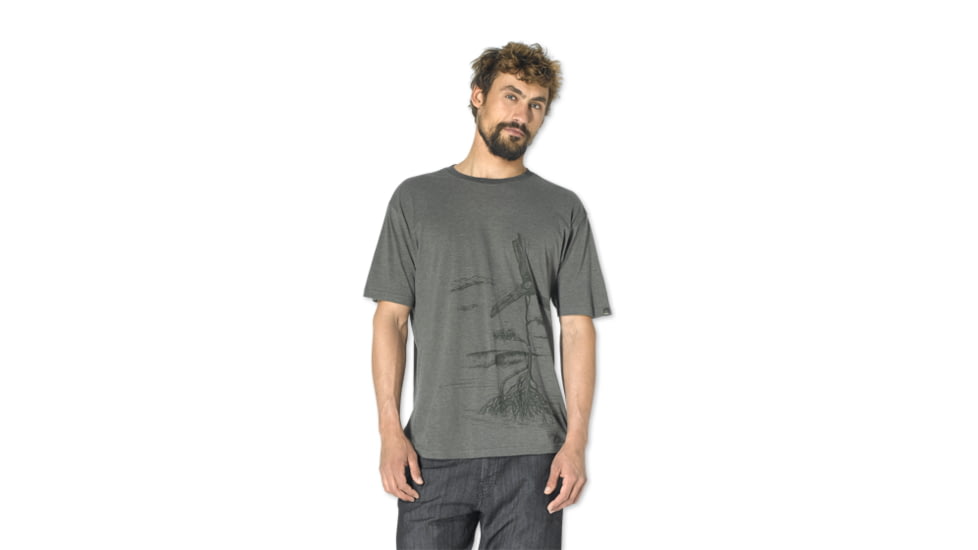 prAna Windmill Heathered T - Men's-Charcoal Heather-Small