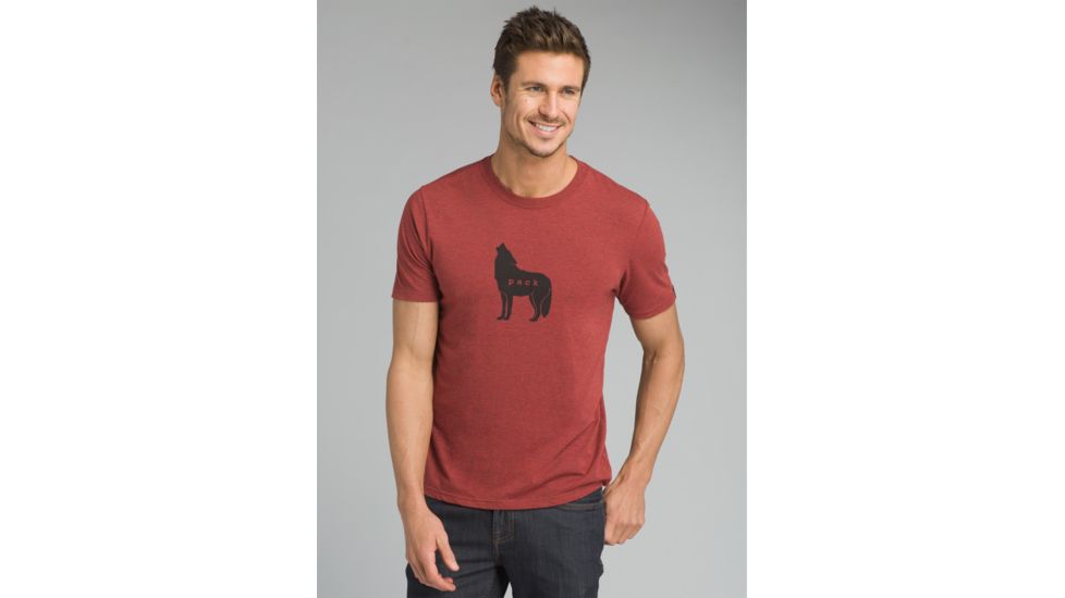 prAna Wolf Pack Journeyman T-Shirt - Mens, Mulled Wine Heather, Small, M13181436-MWHT-S