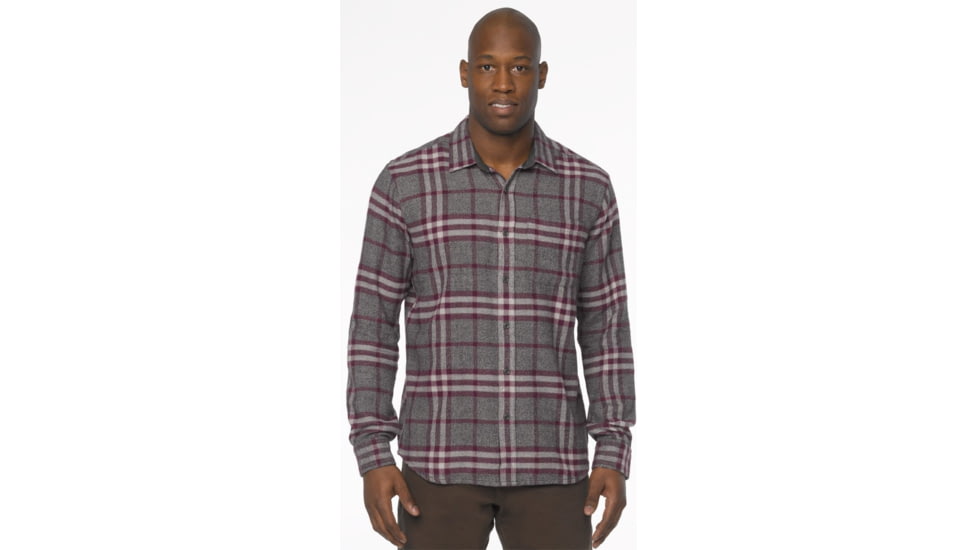 prAna Woodman Flannel Shirt - Men's-Black Plum-X-Large