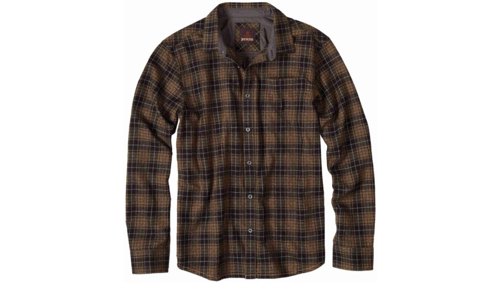 prAna Woodman Flannel Shirt - Men's-Desert Khaki-Large
