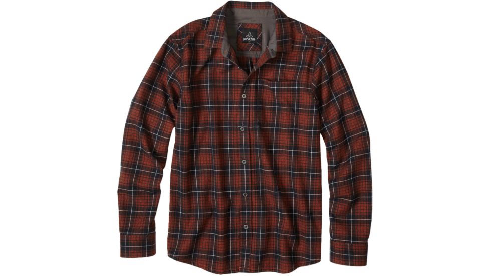 prAna Woodman Flannel Shirt - Men's-Rust-Small