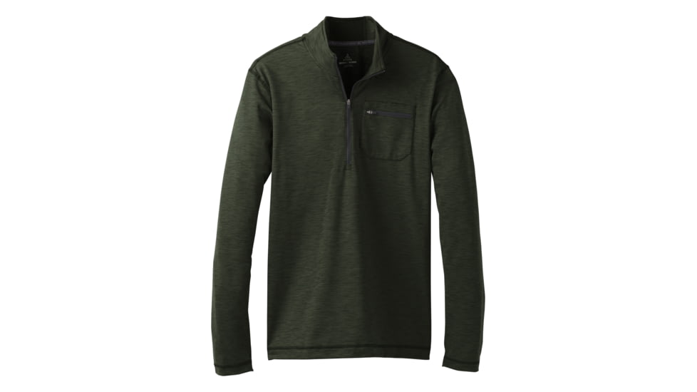 prAna Zylo 1/4 Zip Shirt - Men's -Cargo Green-Small