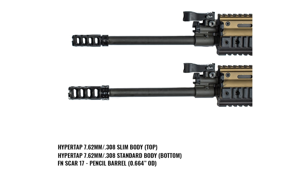 Precision Armament Hypertap .308/7.62 Slim Muzzle Brake, 5/8-24 Thread, Black, A04618