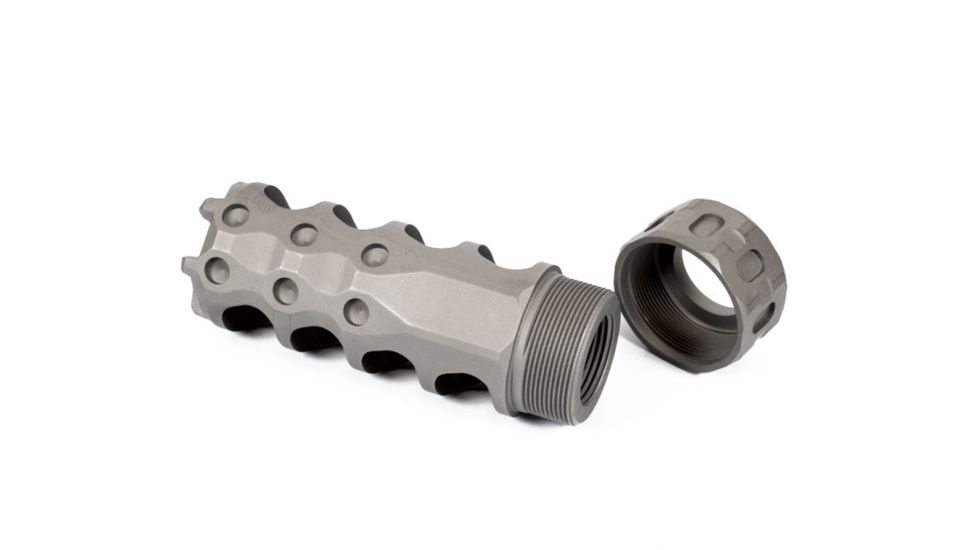 Precision Armament Hypertap Muzzle Brake, 6.5mm Grendel, 5/8-24 RH, Matte, Stainless Steel, A04625