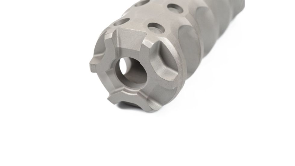 Precision Armament Hypertap Muzzle Brake, 7.62x51mm NATO, 5/8-24 RH, Matte, Stainless Steel, A04635