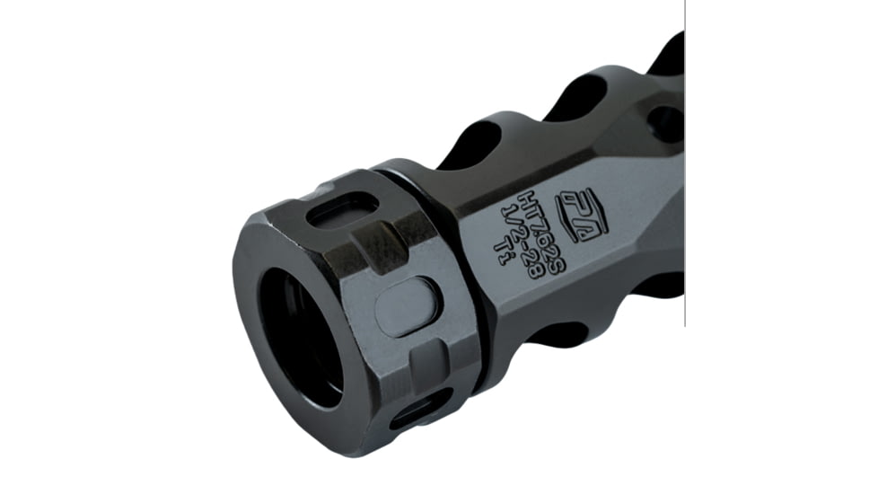 Precision Armament Hypertap Ti Muzzle Brake, 5.56mm/.223 Caliber, 5/8x24, Matte Black DLC, Black, A04822