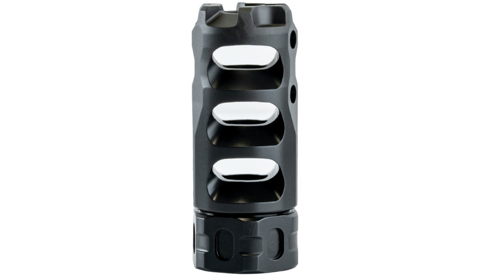 Precision Armament HYPERTAP Ti Muzzle Brake, Titanium-Slim, 6.5mm/.264Cal, 5/8-24, Black, A04814