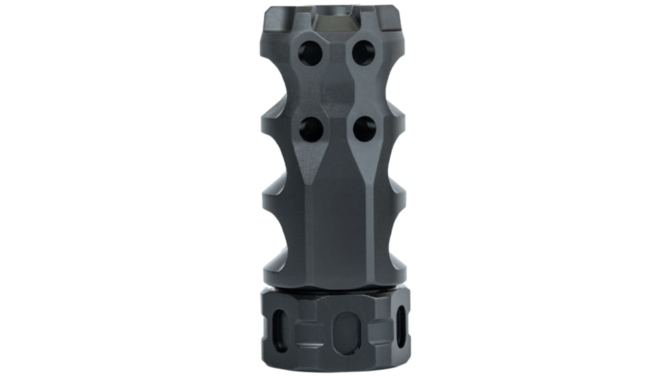 Precision Armament HYPERTAP Ti Muzzle Brake, Titanium-Slim, 6.5mm/.264Cal, 5/8-24, Black, A04814