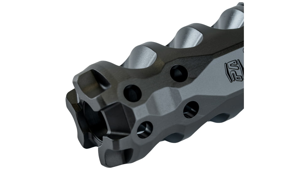 Precision Armament HYPERTAP Ti Muzzle Brake, Titanium-Slim, 6.5mm/.264Cal, 5/8-24, Black, A04814