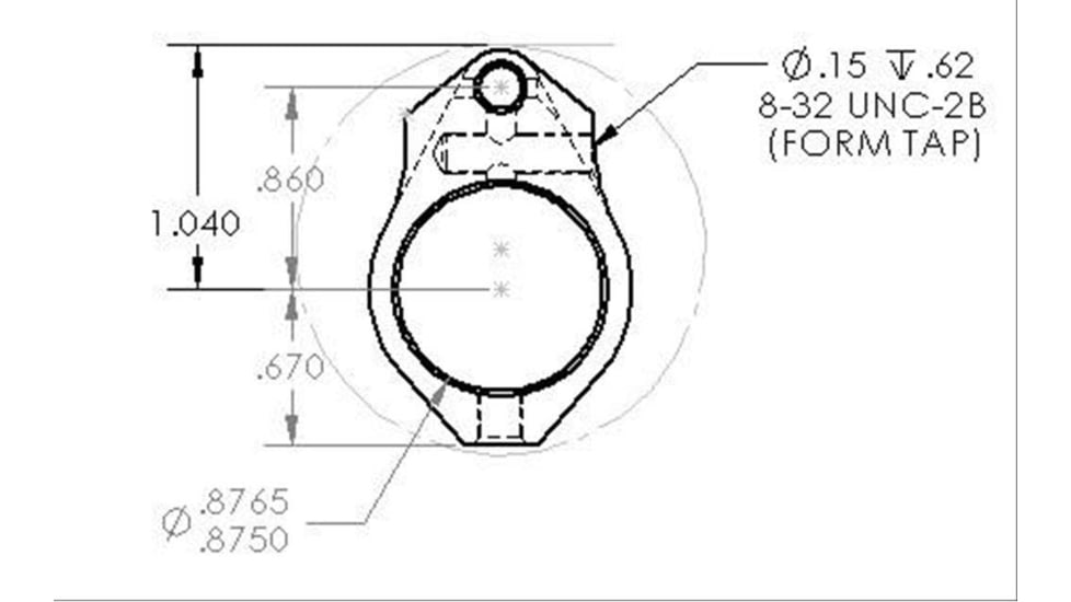 Precision Reflex 875 Adjustable Gas Block with Straight Gas Tube, Black, 03-875-02GT