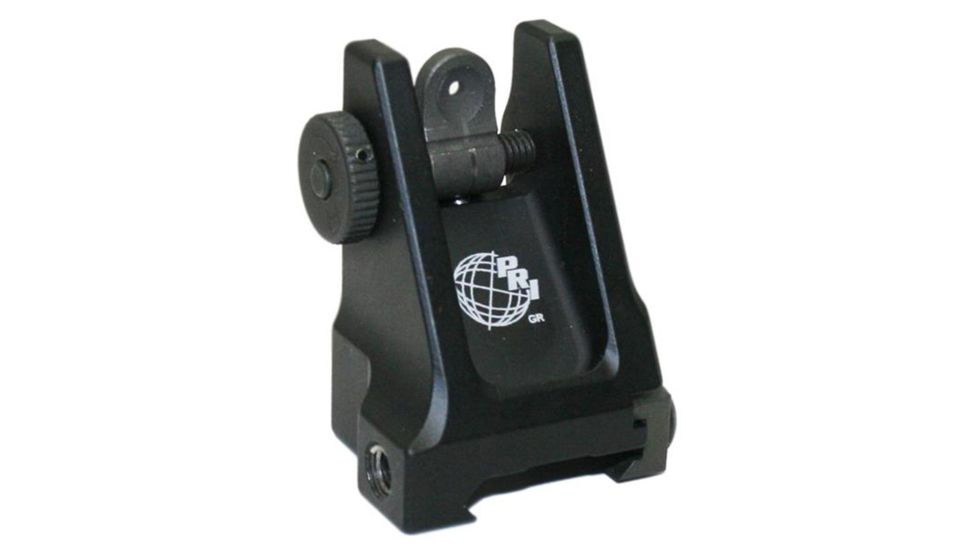 Precision Reflex PRi Fixed Rail Mounted Rear Sight w/ Thumb Wheel, Black, 05-0129