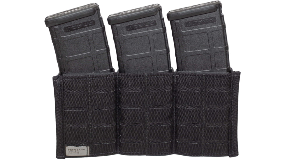 Predator Armor 5.56 Quick Draw Triple Mag Pouch, Black, 10x5, AC-56TMP-BK