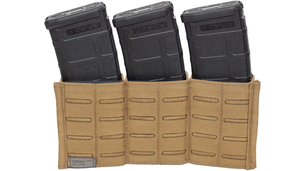 Predator Armor 5.56 Quick Draw Triple Mag Pouch, Coyote, 10x5, AC-56TMP-CY
