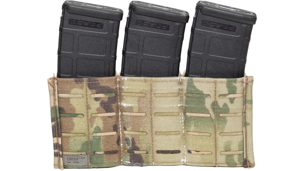 Predator Armor 5.56 Quick Draw Triple Mag Pouch, Multi-cam, 10x5, AC-56TMP-MC