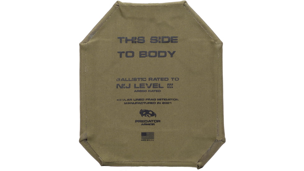 Predator Armor Level III+ Kevlar Wrapped Body Armor, 10x12, BA-3+ST-KW
