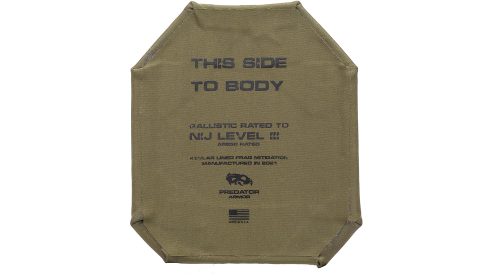 Predator Armor Level III Kevlar Wrapped Body Armor, 10x12, BA-3ST-KW