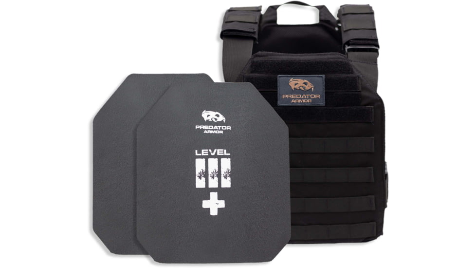 Predator Armor Level III+ Plate Carrier Package, Black, 16x12, BDL-3+KWPCPKG-BK