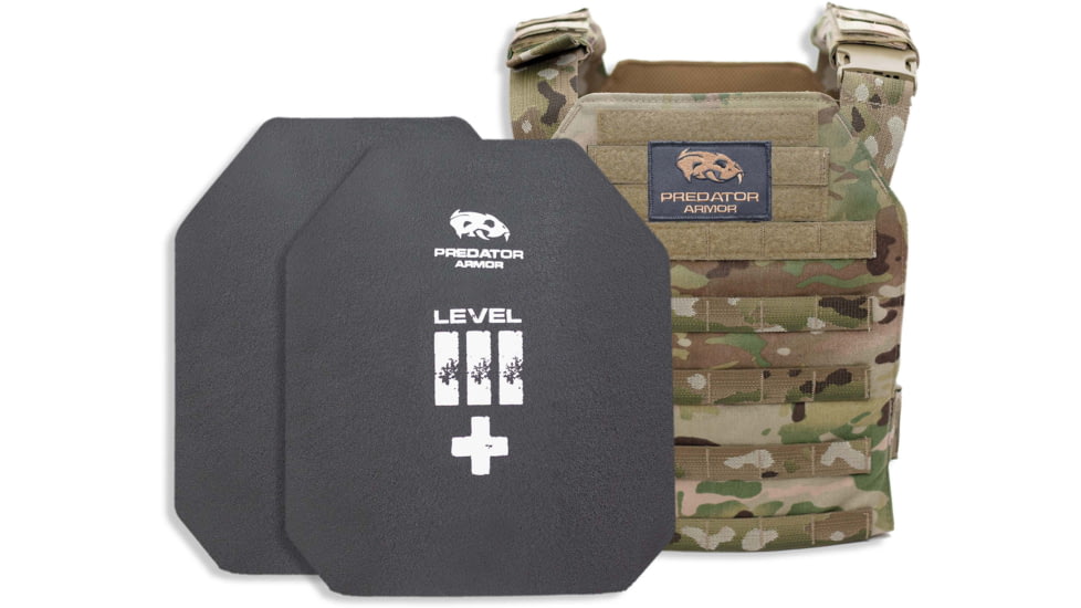 Predator Armor Level III+ Plate Carrier Package, Multi-cam, 16x12, BDL-3+KWPCPKG-MC