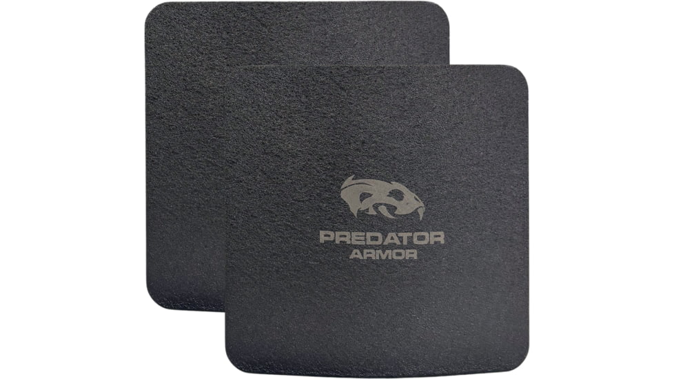 Predator Armor Level III Side Plate, Base Coating, Black, 6 x 6 inches, 762765666173