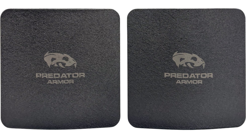 Predator Armor Level III Side Plate, Base Coating, Black, 6 x 6 inches, 762765666173