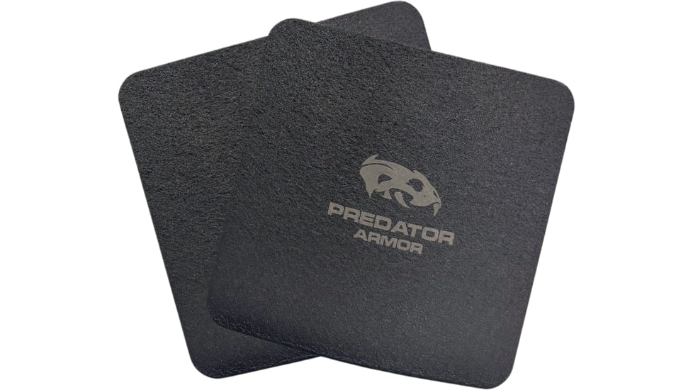 Predator Armor Level III Side Plate, Base Coating, Black, 6 x 6 inches, 762765666173