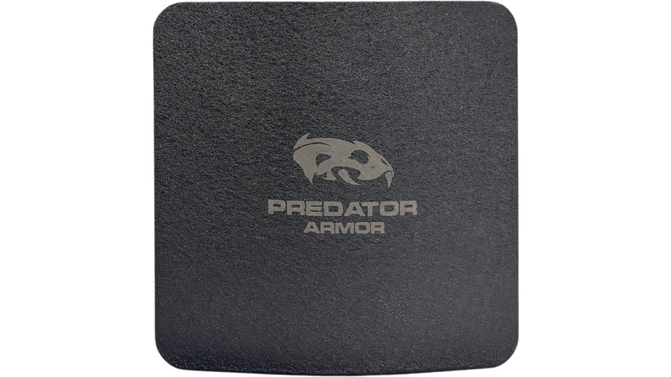 Predator Armor Level III Side Plate, Base Coating, Black, 6 x 6 inches, 762765666173
