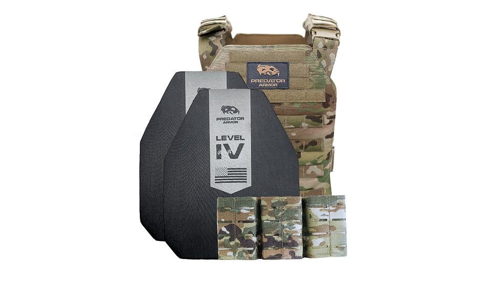 Predator Armor Level IV Ceramic Loaded Bundle, MultiCam, One Size, 762765666722