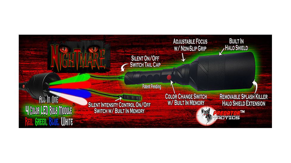 Predator Tactics Nightmare Light Kit, GREEN, RED, BLUE &amp; WHITE, Multi Color, Medium, 97430